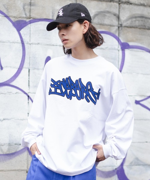 WEGO（ウィゴー）の「WEGO/ヘビーウエイト グラフィティロンT（Tシャツ/カットソー・メンズ・ホワイト/ブラック/ホワイト系その他/ブラック系その他・MEDIUM/LARGE）」の2枚目の写真