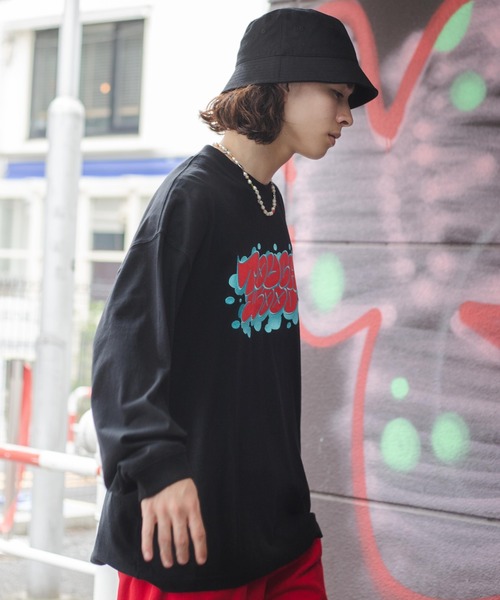 WEGO（ウィゴー）の「WEGO/ヘビーウエイト グラフィティロンT（Tシャツ/カットソー・メンズ・ホワイト/ブラック/ホワイト系その他/ブラック系その他・MEDIUM/LARGE）」の14枚目の写真