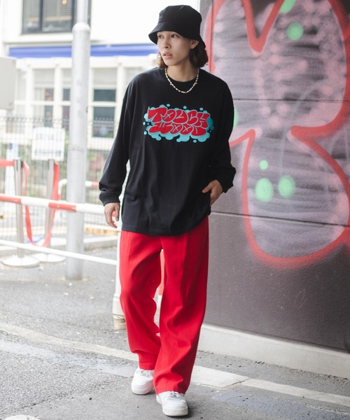 WEGO（ウィゴー）の「WEGO/ヘビーウエイト グラフィティロンT（Tシャツ/カットソー・メンズ・ホワイト/ブラック/ホワイト系その他/ブラック系その他・MEDIUM/LARGE）」の6枚目の写真