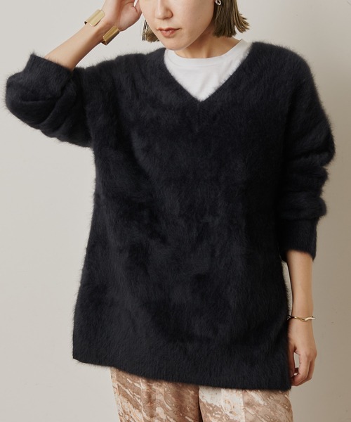 Omekashi（オメカシ）の「ファーカシミヤVプルオーバーニット（ニット