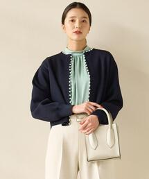 green label relaxing | フェイクパール クロップド カーディガン -ウォッシャブル-(カーディガン/ボレロ)