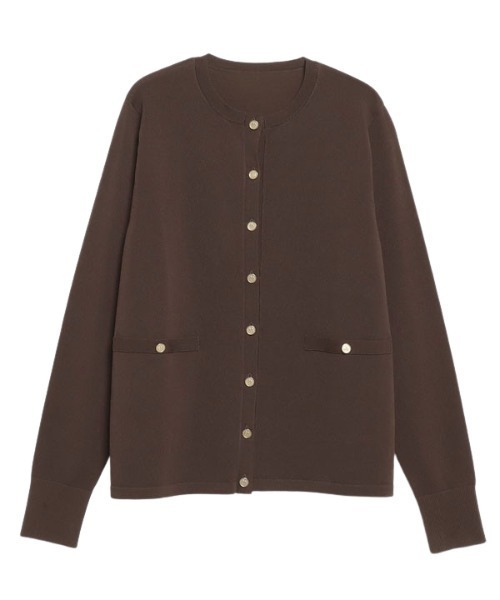 anuans（アニュアンス）の「オリジナルボタンニットカーディガン（カーディガン/ボレロ・レディース・ブラウン/ベージュ/ブラック/グリーン/アイボリー/グレー×ピンク・FREE）」の21枚目の写真