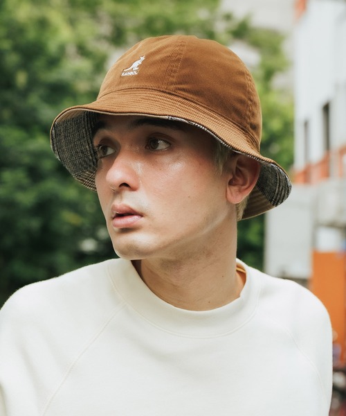 KANGOL（カンゴール）の「KANGOL/カンゴール Work Leisure RevCasual バケットハット ワンポイント ブランドロゴ（ハット・メンズ・ネイビー/ベージュ・L/M）」の19枚目の写真