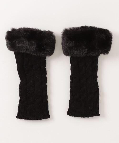 WC（ダブル シー）の「フェイクファーニットショートアームカバー（アームカバー・レディース・ホワイト/ブラック・FREE）」の3枚目の写真