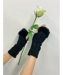 WC | フェイクファーニットショートアームカバー(アームカバー)