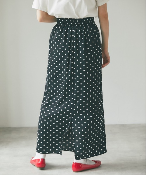 and R（アンドアール）の「ドットプリントスカート（スカート・レディース・ベージュ/グリーン/ブラック・FREE）」の5枚目の写真