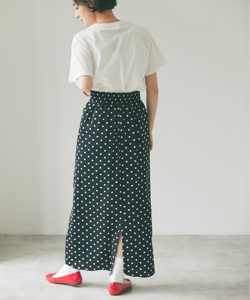 and R（アンドアール）の「ドットプリントスカート（スカート・レディース・ベージュ/グリーン/ブラック・FREE）」の9枚目の写真