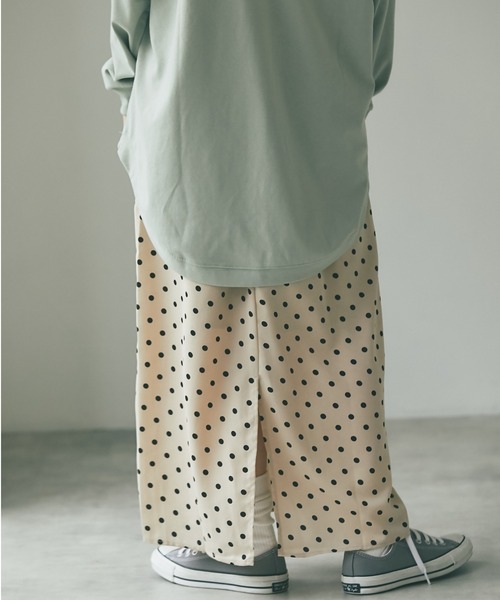 and R（アンドアール）の「ドットプリントスカート（スカート・レディース・ベージュ/グリーン/ブラック・FREE）」の12枚目の写真
