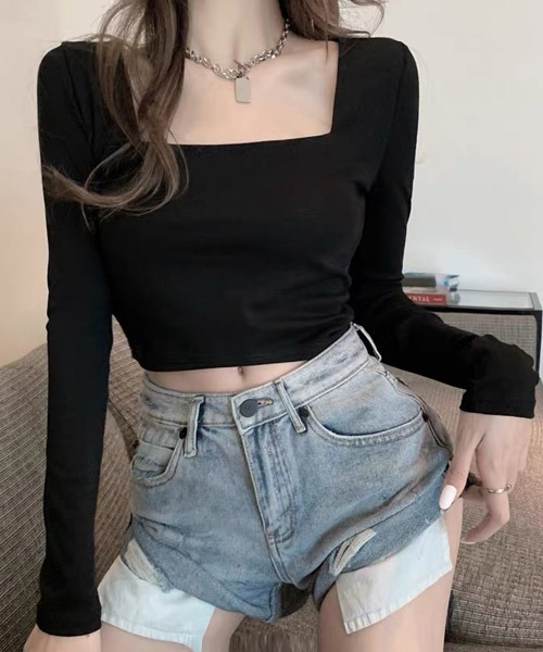 gossip！ロサンゼルス（ゴシップロサンゼルス）の「ニットトップス（ニット/セーター・レディース・ダークグレー/ホワイト/ブラック/ブラック系その他/ホワイト系その他/グレー系その他・FREE）」の4枚目の写真