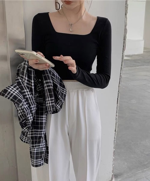 gossip！ロサンゼルス（ゴシップロサンゼルス）の「ニットトップス（ニット/セーター・レディース・ダークグレー/ホワイト/ブラック/ブラック系その他/ホワイト系その他/グレー系その他・FREE）」の20枚目の写真