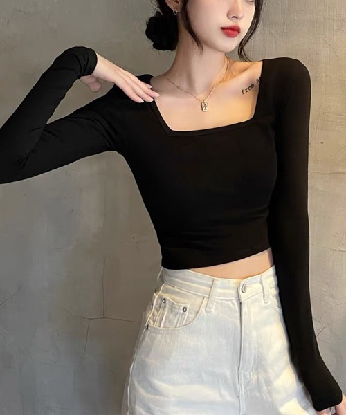 gossip！ロサンゼルス（ゴシップロサンゼルス）の「ニットトップス（ニット/セーター・レディース・ダークグレー/ホワイト/ブラック/ブラック系その他/ホワイト系その他/グレー系その他・FREE）」の22枚目の写真