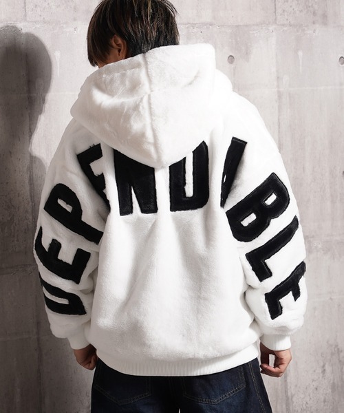 美品✨HEI HEI レース切替ブルゾン パーカー ホワイト L セール】ミンクタッチ ファージャケット / ファー ジャケット ブルゾン