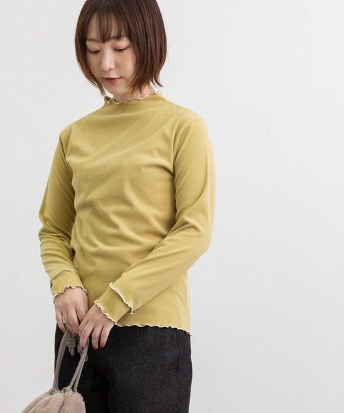 POU DOU DOU（プードゥドゥ）の「起毛テレコ2way配色メロートップス（Tシャツ/カットソー・レディース・マスタード/パープル/アイボリー/カーキ・3）」の11枚目の写真