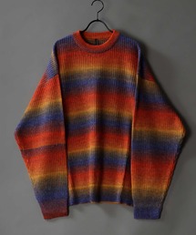 gradation crew neck sweater/グラデーション クルーネック ニット