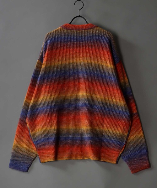 SITRY(シトリー)の「gradation crew neck sweater/グラデーション クルーネック ニット(ニット/セーター・メンズ・ブラック/グリーン/レインボー/ベージュ・M/XL/L)」の10枚目の写真