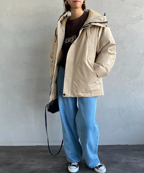 +phenix（プラスフェニックス）の「[＋phenix/プラスフェニックス] 別注 GORE-TEX ダウンジャケット（ダウンジャケット/コート・レディース・ブラック/ベージュ・M/L/XL）」の5枚目の写真