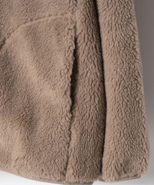 WILD THINGS(ワイルドシングス)の「【 WILD THINGS / ワイルドシングス 】 フラッフィーボアカーディガン FLUFFY BOA CARDIGAN フリース INS WT22133KY(ノーカラージャケット・メンズ・ブラック/グレイッシュベージュ・MEDIUM/LARGE)」の10枚目の写真