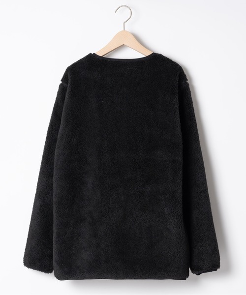 WILD THINGS(ワイルドシングス)の「【 WILD THINGS / ワイルドシングス 】 フラッフィーボアカーディガン FLUFFY BOA CARDIGAN フリース INS WT22133KY(ノーカラージャケット・メンズ・ブラック/グレイッシュベージュ・MEDIUM/LARGE)」の11枚目の写真