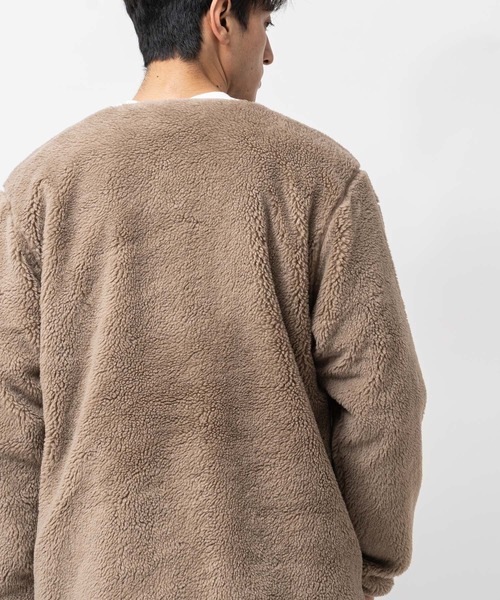 WILD THINGS(ワイルドシングス)の「【 WILD THINGS / ワイルドシングス 】 フラッフィーボアカーディガン FLUFFY BOA CARDIGAN フリース INS WT22133KY(ノーカラージャケット・メンズ・ブラック/グレイッシュベージュ・MEDIUM/LARGE)」の16枚目の写真