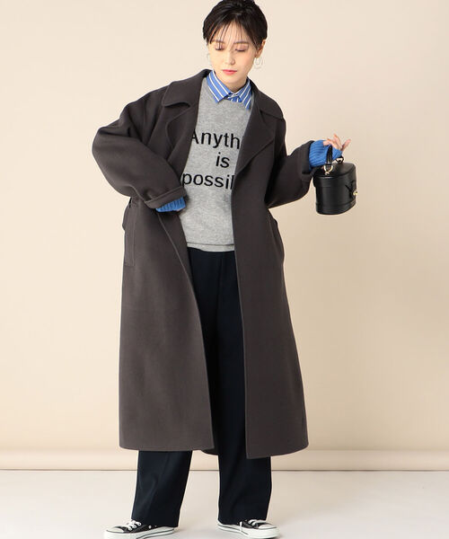 Rie Miller(リエミラー)の「リバーガウンコート(その他アウター・レディース・ブラウン/キャメル/ネイビー/チャコールグレー/ブラック・38)」の15枚目の写真