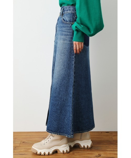 RODEO CROWNS WIDE BOWL（ロデオクラウンズワイドボウル）の「フロントスリットデニムスカート（デニムスカート・レディース・ブルー・X-SMALL/MEDIUM/SMALL）」の7枚目の写真