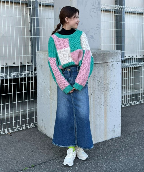 RODEO CROWNS WIDE BOWL（ロデオクラウンズワイドボウル）の「フロントスリットデニムスカート（デニムスカート・レディース・ブルー・X-SMALL/MEDIUM/SMALL）」の14枚目の写真