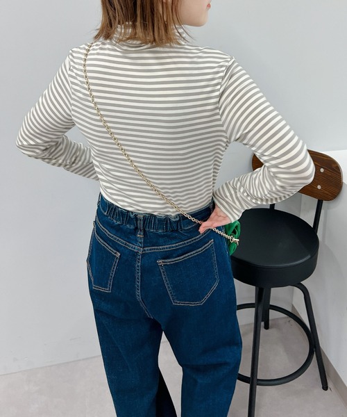 un dix cors（アンディコール）の「機能に優れた　あったかボーダータートルネック（Tシャツ/カットソー・レディース・グレー/アイボリー・FREE）」の18枚目の写真