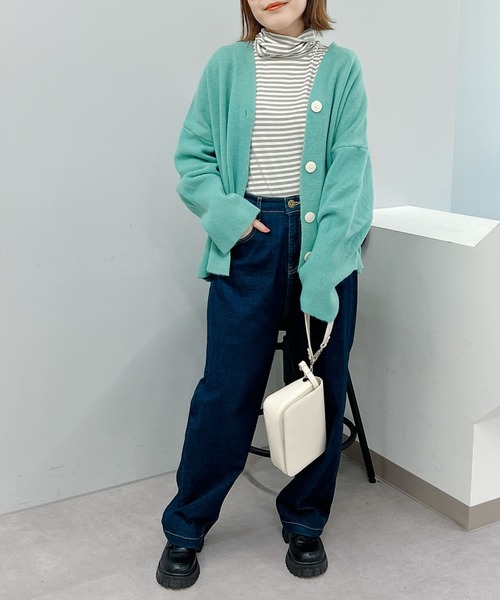 un dix cors（アンディコール）の「機能に優れた　あったかボーダータートルネック（Tシャツ/カットソー・レディース・グレー/アイボリー・FREE）」の19枚目の写真