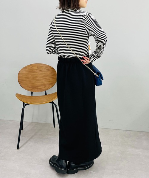 un dix cors（アンディコール）の「機能に優れた　あったかボーダータートルネック（Tシャツ/カットソー・レディース・グレー/アイボリー・FREE）」の12枚目の写真