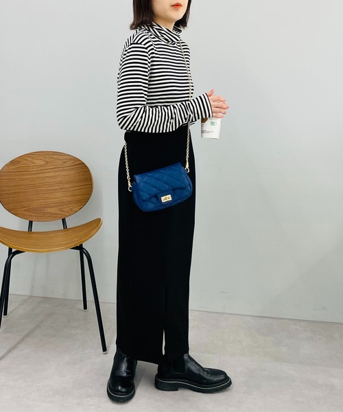 un dix cors（アンディコール）の「機能に優れた　あったかボーダータートルネック（Tシャツ/カットソー・レディース・グレー/アイボリー・FREE）」の11枚目の写真