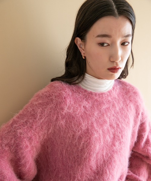 LOWRYS FARM(ローリーズファーム)の「シャギークロップドプルオーバーロングスリーブ 180640(ニット/セーター・レディース・ピンク/ブラウン/アイボリー・FREE)」の11枚目の写真