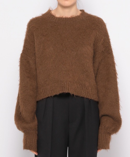 LOWRYS FARM(ローリーズファーム)の「シャギークロップドプルオーバーロングスリーブ 180640(ニット/セーター・レディース・ピンク/ブラウン/アイボリー・FREE)」の12枚目の写真