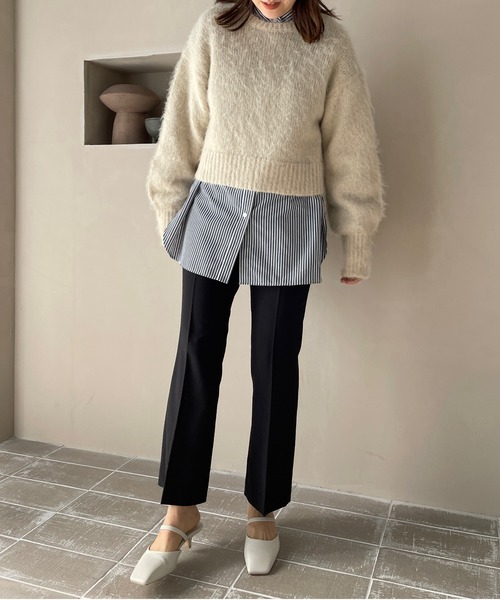 LOWRYS FARM(ローリーズファーム)の「シャギークロップドプルオーバーロングスリーブ 180640(ニット/セーター・レディース・ピンク/ブラウン/アイボリー・FREE)」の21枚目の写真