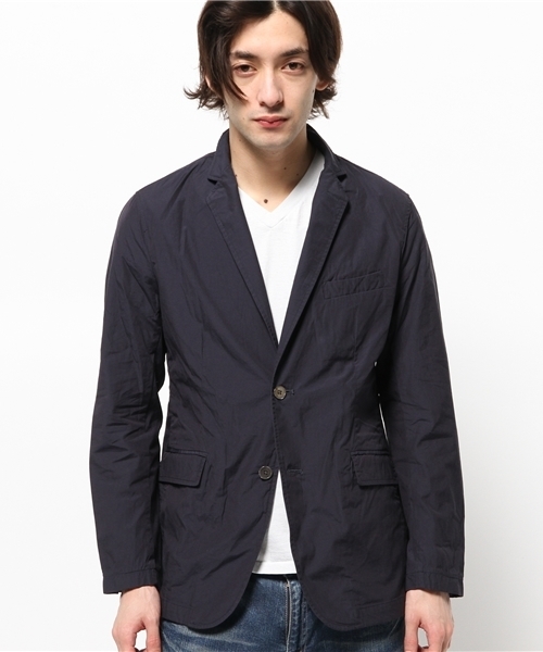 417 EDIFICE（フォーワンセブンエディフィス）の「◇タイプライターシャツジャケット（テーラードジャケット・メンズ・ブルー/ホワイト/ネイビー・MEDIUM/LARGE/SMALL）」の4枚目の写真