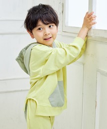 MAKE YOUR DAY（メイクユアデイ）の「異素材切替フーディー■80～140cm（パーカー）」