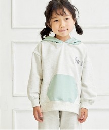 MAKE YOUR DAY（メイクユアデイ）の「異素材切替フーディー■80～140cm（パーカー）」