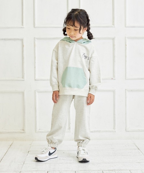 MAKE YOUR DAY（メイクユアデイ）の「異素材切替フーディー■80～140cm（パーカー・キッズ・イエロー/ライトグレー・100/120/130/140/80/90/110）」の4枚目の写真