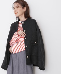 N.（N. Natural Beauty Basic） | 【S Size Line】◆ライトツイードジャケット(ノーカラージャケット)