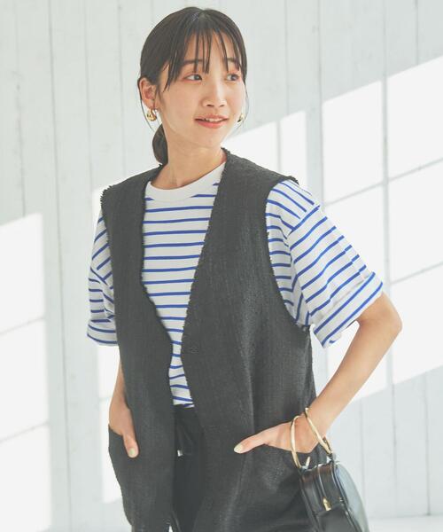 coen（コーエン）の「サマーツイードジレ（ベスト・レディース・ブラック/ベージュ・L/M）」の8枚目の写真