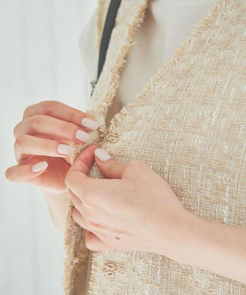 coen（コーエン）の「サマーツイードジレ（ベスト・レディース・ブラック/ベージュ・L/M）」の9枚目の写真