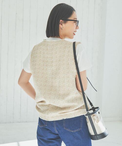 coen（コーエン）の「サマーツイードジレ（ベスト・レディース・ブラック/ベージュ・L/M）」の11枚目の写真