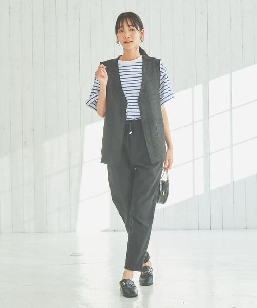 coen（コーエン）の「サマーツイードジレ（ベスト・レディース・ブラック/ベージュ・L/M）」の14枚目の写真