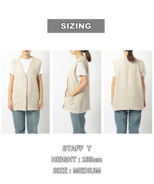 coen（コーエン）の「サマーツイードジレ（ベスト・レディース・ブラック/ベージュ・L/M）」の20枚目の写真