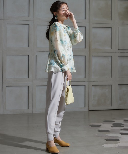 miclat（ミクラ）の「大きいサイズ　オーガンジーぼかし花柄ブラウス　miclat（シャツ/ブラウス・レディース・グリーン系/ピンク系・L/LL/3L/4L/5L）」の8枚目の写真