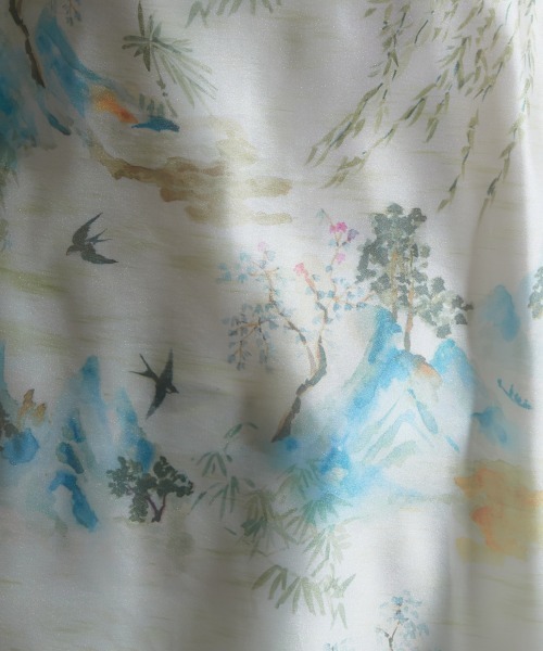 miclat（ミクラ）の「大きいサイズ　オーガンジーぼかし花柄ブラウス　miclat（シャツ/ブラウス・レディース・グリーン系/ピンク系・L/LL/3L/4L/5L）」の6枚目の写真