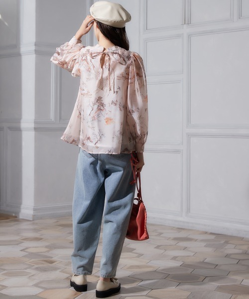 miclat（ミクラ）の「大きいサイズ　オーガンジーぼかし花柄ブラウス　miclat（シャツ/ブラウス・レディース・グリーン系/ピンク系・L/LL/3L/4L/5L）」の15枚目の写真