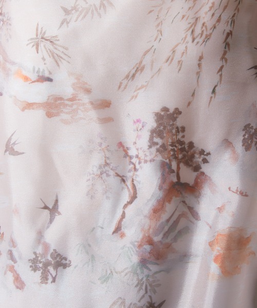 miclat（ミクラ）の「大きいサイズ　オーガンジーぼかし花柄ブラウス　miclat（シャツ/ブラウス・レディース・グリーン系/ピンク系・L/LL/3L/4L/5L）」の7枚目の写真