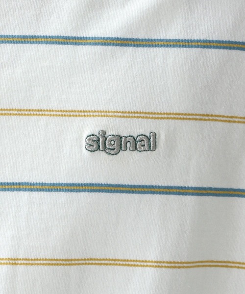 SIGNAL SPORTS(シグナルスポーツ)の「【SIGNAL SPORTS】ワンポイント刺繍/ボーダーロンT(Tシャツ/カットソー・メンズ・ブラック/ブルー/グリーン/ホワイト・SMALL/MEDIUM/LARGE)」の12枚目の写真