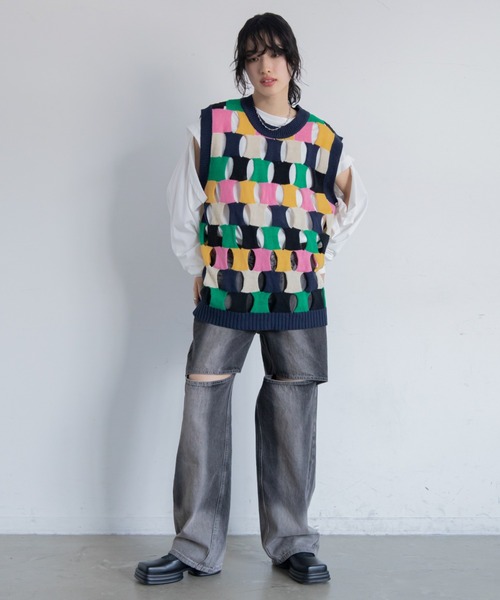 VACANCY(ヴァカンシー)の「2wayスリーブTシャツ(Tシャツ/カットソー・レディース・ホワイト/ライトグレー/グリーン/ブラック/ダークブルー・FREE)」の14枚目の写真