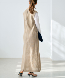IENA | ウールリネンVネックマキシワンピース(ワンピース)